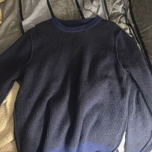 Blue wool knit sweater